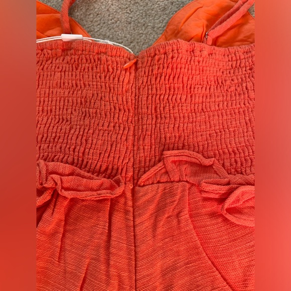 NWT Bright Orange Ruffle Romper, Size XS - Picture 7 of 10